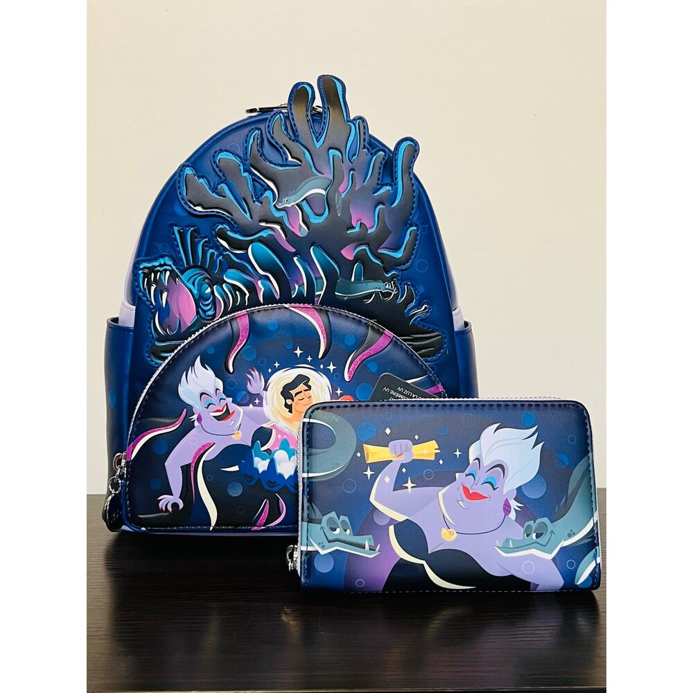 Loungefly Disney The Little Mermaid Glow In Dark LAIR Ursula Mini Backpack